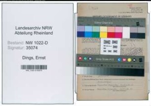 Entnazifizierung Ernst Dings , geb. 10.06.1901 (Kaufmann)