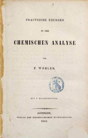 Practische Übungen in der chemischen Analyse : mit 7 Holzschnitten