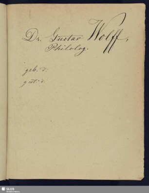 Nr. 135. Wolff, Gustav Georg