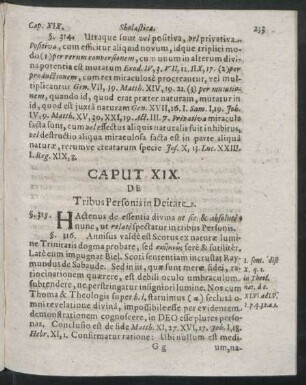 Caput XIX. De Tribus Personis in Deitate.
