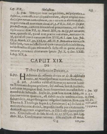 Caput XIX. De Tribus Personis in Deitate.