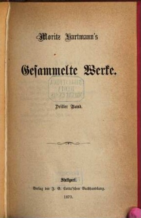 Moritz Hartmann's gesammelte Werke, 3