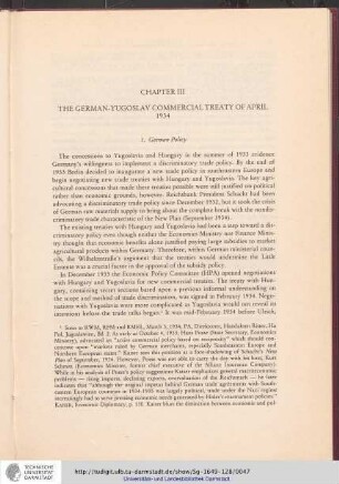 Chapter III- The German-Yugoslav Commercial Treaty of April 1934