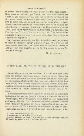 Samuel Çarça était-il de Palence ou de Valence?