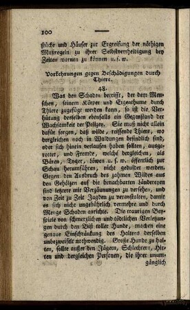 § 48. Vorkehrungen gegen Beschädigung durch Thiere.