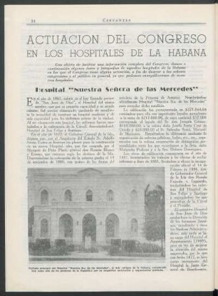 Actuación del Congreso en los hospitales de la Habana