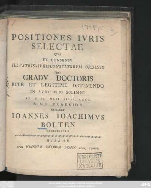 Positiones Ivris Selectae