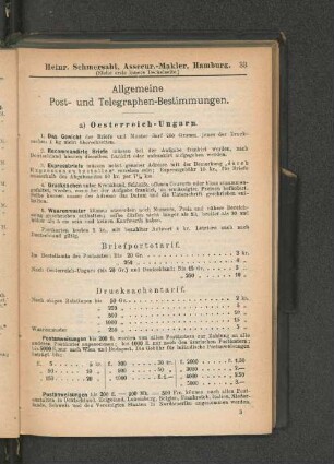Allgemeine Post- und Telegraphen-Bestimmungen.