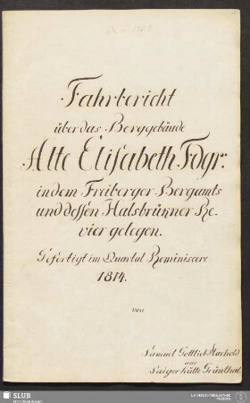 Fahrbericht über das Berggebäude Alte Elisabeth Fdgr: in dem Freiberger Bergamts und dessen Halsbrükner Revier gelegen - 18.6499 4.