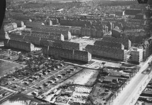 Neues Wohngebiet in Leipzig-Reudnitz : Blickrichtung Osten