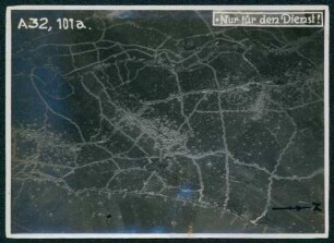 Foto eigener und feindlicher Linien südlich der Toutvent Ferme (Luftbild)