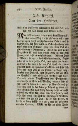 XIV. Kapitel. Von den Oelfarben.