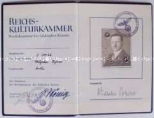 Mitgliedsausweis der Reichskulturkammer