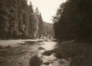 Striegistal : Mittelsachsen. Das Striegistal unterhalb der Berbersdorfer Granitbrüche. Blick talab