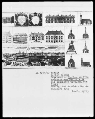Prospekt von Berlin mit bekannten Gebäuden der Stadt