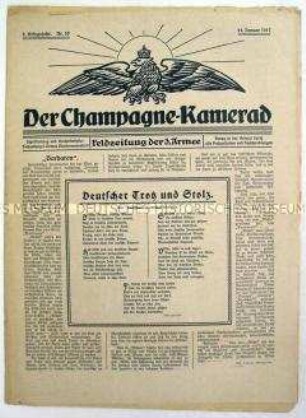 Kriegszeitung der 3. Armee von der Westfront "Der Champagne-Kamerad"