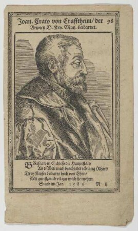 Bildnis des Joan. Crato von Crafftheim