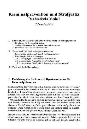 111-120, Kriminalprävention und Strafjustiz. Das hessische Modell