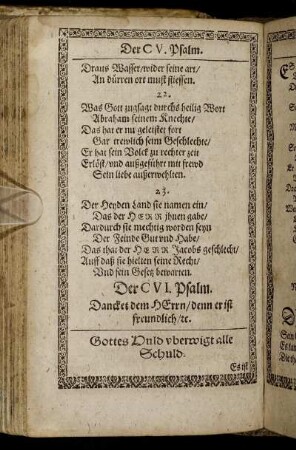 Der CVI. Psalm. - Der CX. Psalm.