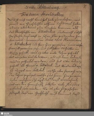 Dritte Abtheilung. Von denen Herrschaften