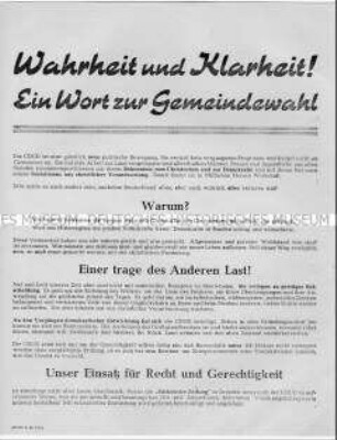 Wahlpropaganda des CDU-Landesverbandes Sachsen in Auseinandersetzung mit der SED