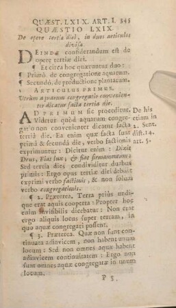 Quaestio LXIX. De opere tertiae diei, in duos articulos divisa.