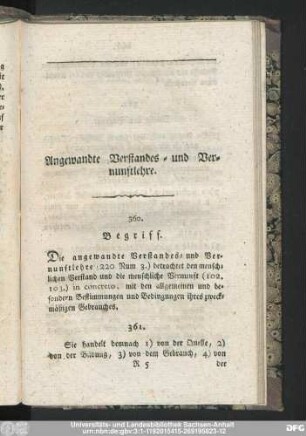 Angewandte Verstandes- und Vernunftlehre.