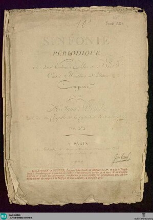 10e Sinfonie périodique : a deux violons, alto et basse, cors et hautbois ad libitum