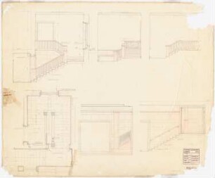 Park Hotel, Posen: Haupttreppe: Grundriss, Schnitte 1:20