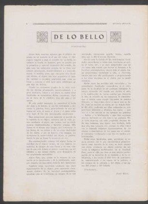 De lo bello - (Continuación)