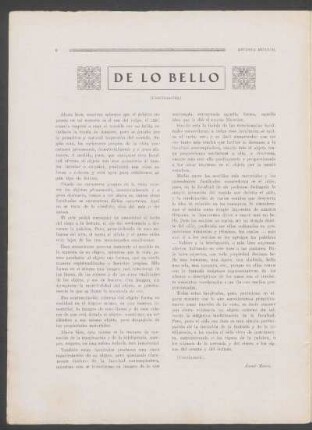 De lo bello - (Continuación)