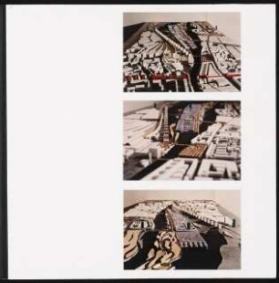 Neugestaltung der Spreeufer zwischen Jannowitzbrücke und Elsenbrücke, Berlin-Friedrichshain Schinkelwettbewerb 1991: Album mit Modellansichten, beidseitig