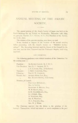 Annual meeting of the Asiatic Society