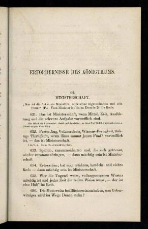 Erfordernisse des Königthums