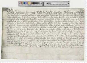 Bürgermeister und Ratsmannen verkaufen dem Medinger Amtschreiber Georg Titze für 1000 Reichstaler eine ablösliche jährliche Rente von 50 Talern.