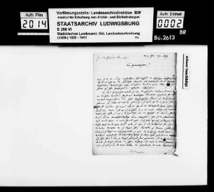 Korrespondenz mit dem Archivar Anton Breitenbach aus Mergentheim und dessen historiographische Beiträge zur OAB