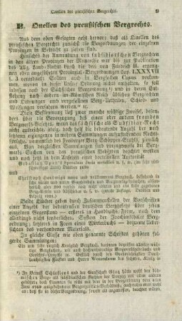 B. Quellen des preußischen Bergrechts