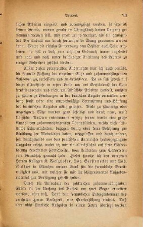 Übungsbuch zum Übersetzen ins Lateinische für die 4. u. 5. Klasse der Lateinschule (Tertia)