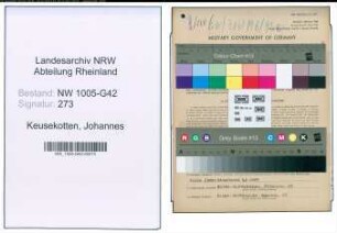Entnazifizierung Johannes Keusekotten , geb. 01.09.1922 (Angestellter)
