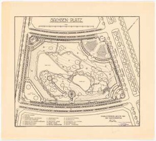 Sachsenplatz, Berlin-Charlottenburg: Lageplan Gartengestaltung 1:500