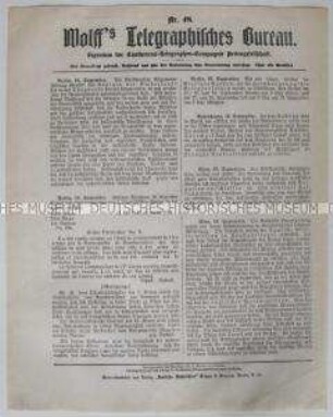 Nachrichtenblatt zum Kriegsgeschehen im 1. Weltkrieg