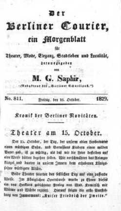 No. 811, Freitag, den 16. October 1829