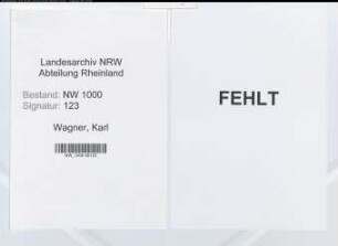 Entnazifizierung Karl Wagner, geb. 00.00.0000 ()