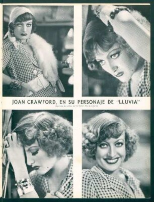 Joan Crawford, en su personaje de "lluvia" : (Gentileza del crítico de "A Noite", Río de Janeiro)