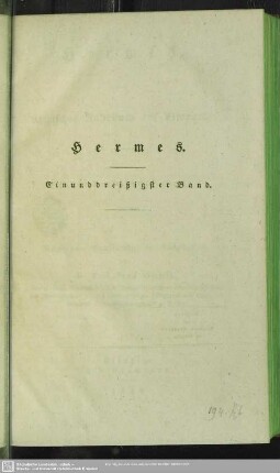 31.1828: Hermes oder kritisches Jahrbuch der Literatur