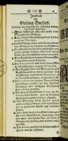 Innhalt des Gesang-Buches