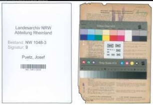 Entnazifizierung Josef Puetz , geb. 06.08.1897 (Kaufmann)