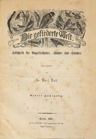 Gefiederte Welt : GW, 11. 1882