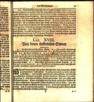 Cap. XVIII. Von denen äusserlichen Sinnen.