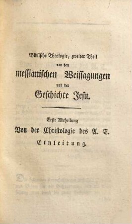 Biblische Theologie, 2. 1801.XIV,425 S.
